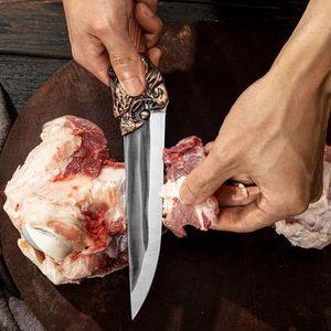 Cuchillo forjado para deshuesar, cuchillo para matanza de cerdos, cuchillo de chef, cuchillo para deshuesar y cortar carne de oveja, cuchillo Longquan con cabeza de tigre - Product Image 4
