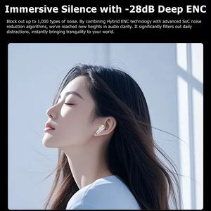 Écouteurs sans fil Bluetooth TWS D800 ENC à réduction de bruit, longue durée de vie de la batterie, écouteurs sportifs étanches pour <span class=keywords><strong>iPhone</strong></span> Xiaomi Android - Product Image 2