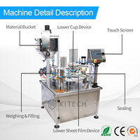 KL Machine de remplissage automatique de pâte à vaisselle Machine rotative de remplissage et de scellage de tasses en plastique