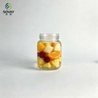 Pot en verre transparent à coins carrés de 330 ml, récipient transparent à col fileté pour confiture, miel, cornichons, stockage alimentaire en cuisine
