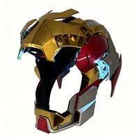 Casque en plastique motorisé avec lumières et fonctions multiples pour adultes unisexe, fête, cosplay