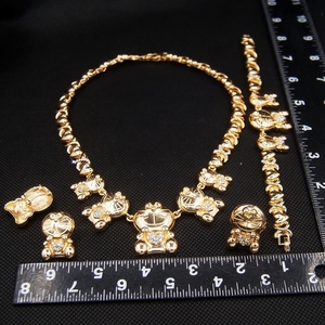 Yulaili Cute Diamond-studded <strong>Doraemon</strong> XO Series Necklace Bracelet Ring Earrings Banquet Wedding Jewelry <strong>Set</strong> - Product Image 3