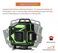 Niveau laser 3D vert 360° à 16 lignes, auto-nivelant, pour machines-outils, outils de construction et instruments de mesure