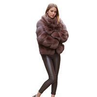 Veste d'hiver pour femme, manteau en fausse fourrure, fourrure de renard artificielle moelleuse, vêtements pour femme, manteau chaud et gonflé