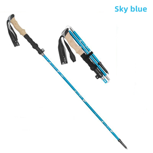 Bâton pliant 7075 bâton de trekking ultra-léger en alliage d'aluminium à cinq sections, bâtons de trekking pliants en acier à billes verrouillables - Product Image 4
