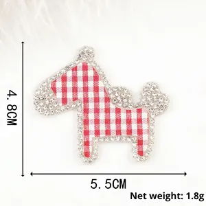 Self-adhesive Diamond-inlaid Hot-fix Rhinestone Cartoon Horse Design <b>Patch</b> for Clothing Bag Mobile Phone Case DIY Decoration - Product Image 6