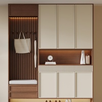 Meuble à chaussures personnalisé pour hall d'entrée, meuble d'entrée avec tabouret à chaussures et armoire à chaussures