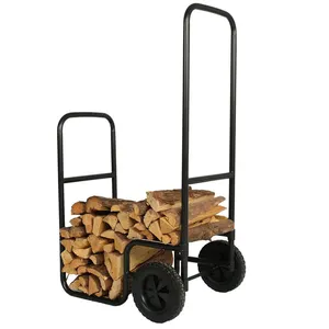 Brennholz Holz träger großen Rad wagen