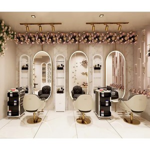 Beauty Salon Interior Design Custom Full Room Decoration Salon Station Manicure Shop Display Layout Hair Salon Store Renovation - Product Image 1