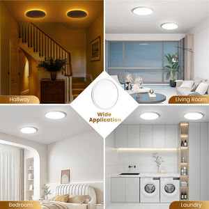 Luz <span class=keywords><strong>de</strong></span> techo LED moderna <span class=keywords><strong>de</strong></span> 24W, ultrafina, 120V, luz nocturna ambiental, atenuación Amarilla Dorada, Control remoto, tres colores para la vida - Product Image 5