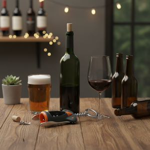 Linea di collezione morbida in acciaio cavatappi in metallo vino e apriscatole birra con foglio di taglio Laser Logo sostenibile ed ecologico - Product Image 3