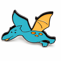 Accessoire de veste pour enfants motif pterosaure de dessin animé moderne, émail métallique personnalisé - Personnalisable OEM/ODM Vente en gros
