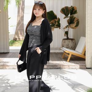 Cárdigan de Manga Larga con Cuello en V para Mujer, Corte Holgado, Fino y Transpirable, Talla Grande, Estilo Relajado para Otoño - Product Image 3