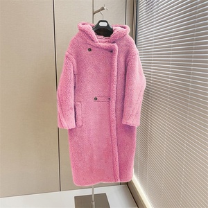 핫 세일 패션 대형 겨울 진짜 양고기 양모 코트 후드 긴 테디 코트 여성 - Product Image 5