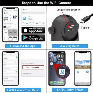 Cámara de respaldo inalámbrica con enganche magnético WiFi, Ayuda de marcha atrás fácil de enganchar para remolques, coches con batería recargable de visión nocturna - Product Image 6