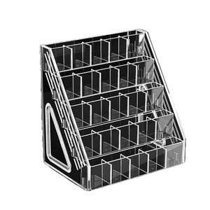 Acrylic Stepped Desk Organizer 5 Tier Marker Pen <b>Storage</b> Holder For <b>Drawing</b> Stationery - Product Image 3