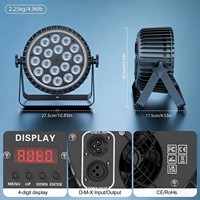 Projecteurs LED PAR 18x18W RGBWA+UV 6-en-1 avec mélange infini et effets arc-en-ciel, équipement DJ DMX512 pour DJ, discothèque, soirée