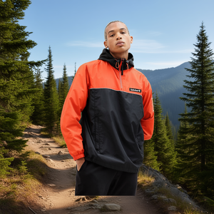 Chaqueta Timberland Cortavientos con Media Cremallera para Hombre, Naranja y Negro, Impermeable, para Senderismo al Aire Libre, Corte Regular, Manga Larga - Product Image 2