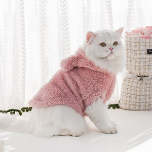 V313 Neuerscheinung Niedliches Design Plüsch-Katzen-Hasenohren-Kostüm Hoodies Großhandel Katzenkleidung Winter Warme Haustier-Bekleidung für Katzen und Welpen - Product Image 3