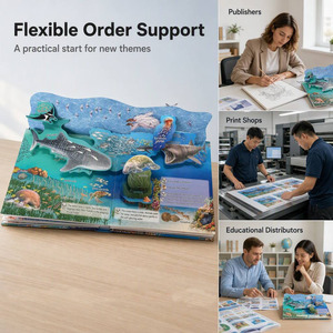 Livre <span class=keywords><strong>pop</strong></span>-up sonore 3D personnalisé, livre interactif pour enfants, imprimé en quadrichromie CMYK, thème océan pour enfants - Product Image 4