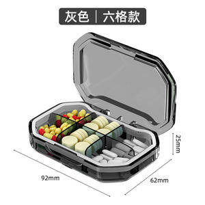 Portable 6 compartiments voyage pilule organisateur étanche à l'humidité en plastique quotidien médecine cas vitamines huile de poisson poche sac à main - Product Image 4