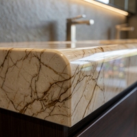 OEM/ODM, qualité supérieure, pierre naturelle, marbre Sofitel Gold, comptoir en marbre beige, meuble-lavabo en marbre pour décoration de salle de bain haut de gamme