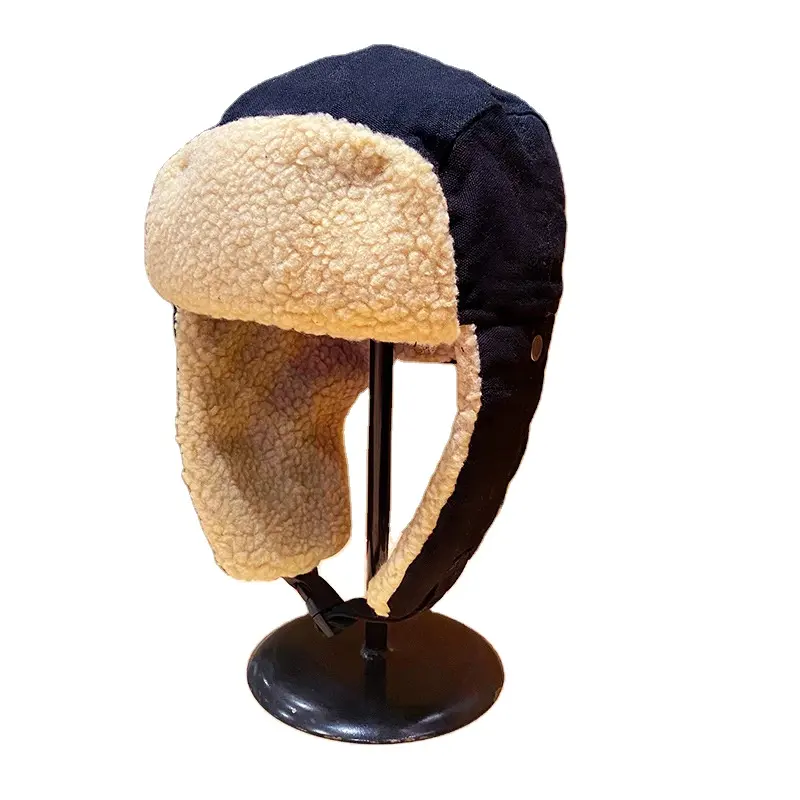 Sombrero de bombardero de punto de invierno Unisex al por mayor ruso Ushanka Trooper aviador sombreros nieve esquimal gorra invierno trampero sombrero con orejeras