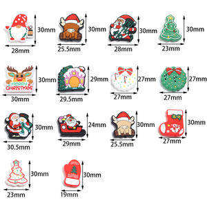 Navidad creativa 3D Santa Claus cuentas de silicona dibujos animados cuenta cadena pluma DIY joyería 3D gota pegamento cuentas - Product Image 6