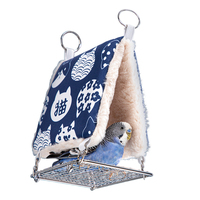Nid de perroquet, nid d'oiseau chaud, hamac pour perruche, jouet pour oiseaux, fournitures d'hiver pour calopsite, nid d'hiver en coton doublé polaire et épaissi pour oiseaux