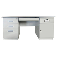 Bureau debout moderne modulaire en fer ignifuge à double piédestal, conception démontable, revêtement poudré, pour la maison, l'école, le bureau, le commerce