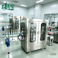 Système automatique d'inspection de la qualité des bouteilles de vin pour la production de spiritueux avec impression de la position de l'étiquette et vérification de l'alignement du bouchon