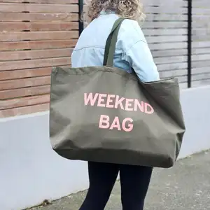 Logo custom reusable eco friendly shopping bag oversized printed weekender bag giant canvas grocery big shopper large tote shopp