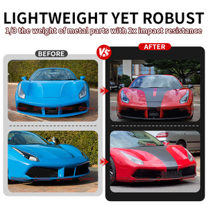 Diffuseur avant en fibre de carbone sèche, style OEM, prix usine, pour Ferrari 488. - Product Image 2