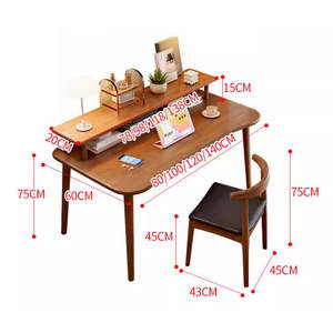 Escritorio Multiusos de Madera Maciza con Almacenamiento, Librero Simple, Banco de Trabajo para Estudiantes de Primaria y Secundaria, Dormitorio, <span class=keywords><strong>Estudio</strong></span> - Product Image 6