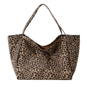 Venta al por mayor de gran capacidad de las mujeres de la moda de <span class=keywords><strong>leopardo</strong></span> bolsos de hombro Casual Weekender Shopping Bag Canvas Tote Bag - Product Image 1