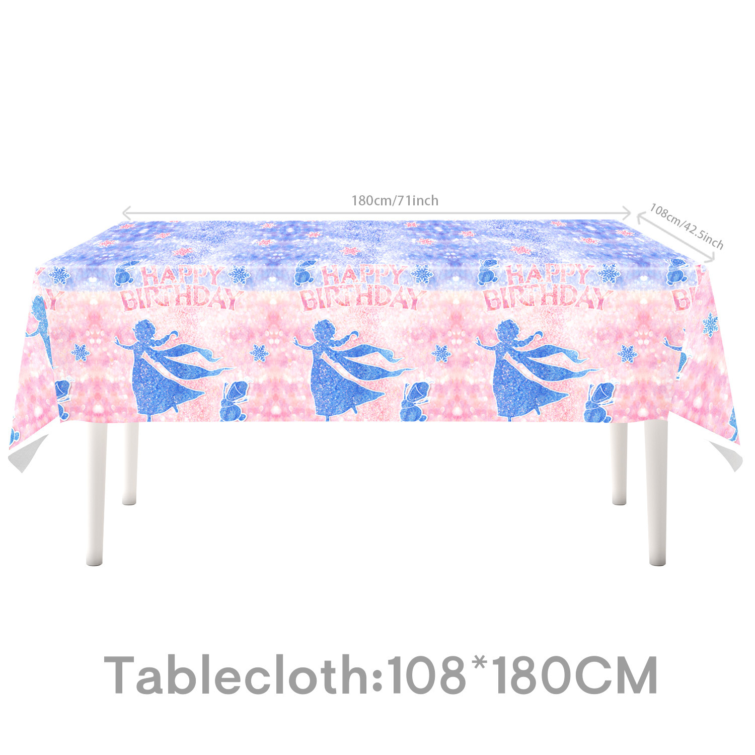 Mantel azul de 1 pieza, 108 x 180 cm