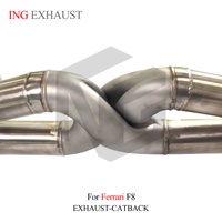 ING SUS304 Z-Pipe Straight-Through Catback pour Ferrari F8 Tributo F154 3.9T 2019+ |   Échappement de course en gros