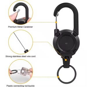 พวงกุญแจแบบยืดหดได้หัวล็อกนิรภัยแบบพกพา EDC ทำจากโลหะใช้แขวนได้อย่างรวดเร็วกลางแจ้งตั้งแคมป์เดินป่า - Product Image 4