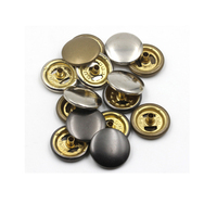 Kancing Tekan Logam Kuningan 10/12.5/15mm Empat Bagian Berlapis Nikel Bebas Nikel untuk Pakaian Warna Perak Perunggu