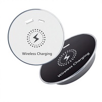 Chargeur sans fil intégré de bureau industriel 20W en alliage d'aluminium, charge rapide Type-C, pour téléphone portable, hôtel, bureau