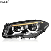 Ensemble de phares KUYINKE pour BMW F10 F11 2011-2017, style LCI, double couleur jaune et blanc, phare avant V2