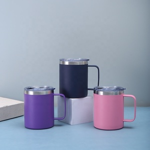 <span class=keywords><strong>Mug</strong></span> de voyage isotherme en acier inoxydable avec poignée et couvercle coulissant pour le camping en plein air, étanche et anti-fuite, facile à transporter - Product Image 3