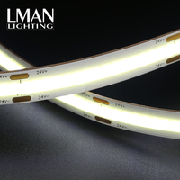 Zhongshan intérieur décor lumière IP20 480leds/m COB 8MM 10MM largeur DC24V 10W 12W led bande