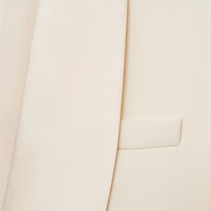 Blazer élégant pour femme, coupe décontractée, col châle, devant ouvert, couleur ivoire, costumes et blazers pour femmes - Product Image 4