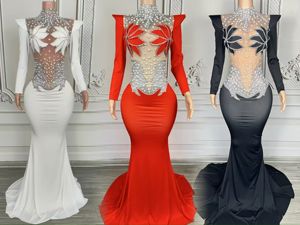 Mutiara berlian imitasi berkilau wanita panjang selantai pesta malam Prom pernikahan perayaan ulang tahun pemotretan kostum panggung - Product Image 1