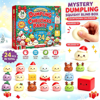 Calendrier de l'Avent de Noël avec 24 jouets anti-stress souples à presser, boîte mystère surprise, coffret cadeau de Noël pour enfants