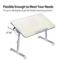 Table pliante ergonomique Xgear pour bureau à domicile, support réglable pour ordinateur portable, plateau de lit, table pour ordinateur portable pour lit et canapé