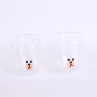 Offre Spéciale – Tasse à Lait et Jus Double Paroi en Verre Borosilicate Écologique de Qualité Alimentaire, Résistante à la Chaleur, Motif Ours Mignon, 250 ml – Échantillon Gratuit pour Fêtes