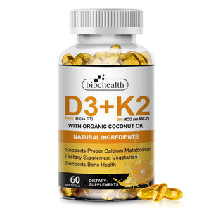 Biochealth Oem 2-In-1 Vitamine D3 K2 Capsule Kokosolie Softgels Voor Volwassenen Ondersteunt Bothart En Immuungezondheid Niet Voor Pasgeborenen - Product Image 1