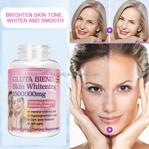 Welnessways OEM <strong>Gluta</strong> Blend Skin Whitening 1500000mg L-Glulathione 400000mg Collagen Peptide Powder Skincare Soft Capsules - Product Image 2